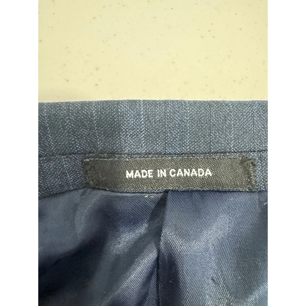 J. Press Men Navy Pinstripe Vitale Barberis Canonico Wool Sport Coat 44R